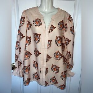 Women’s Tiger Print Blouse/Shirt Clemson LSU Size XL